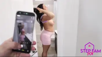 My sister-in-law, who has an insanely hot body, catches me taking a picture of her